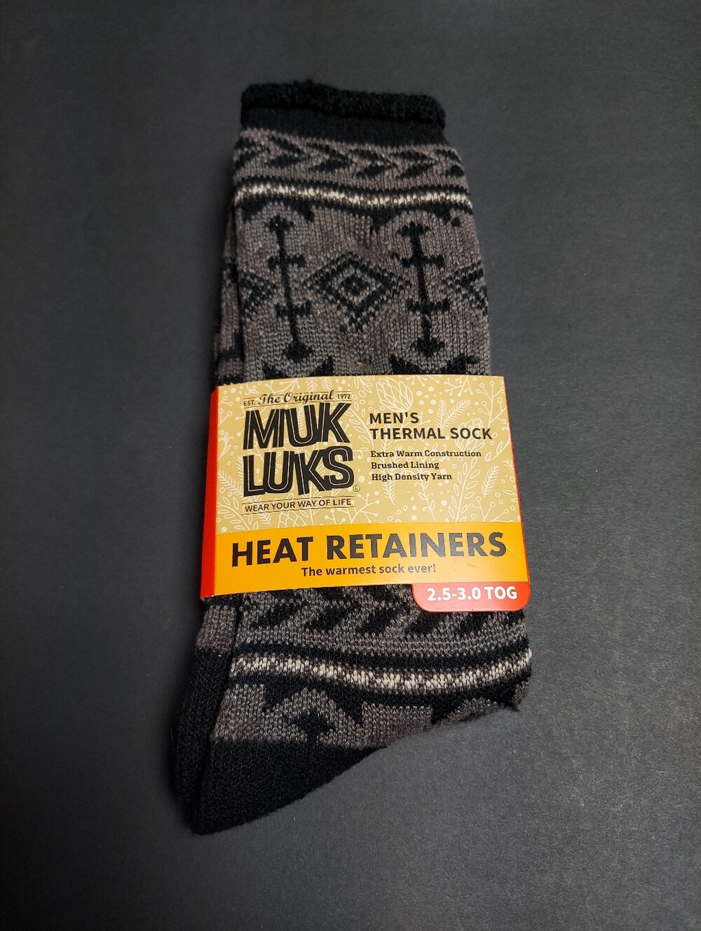 Muk Luks Men Socks Thermal 1 Pair Heat Retainers High Density Fits Sizes 10-13